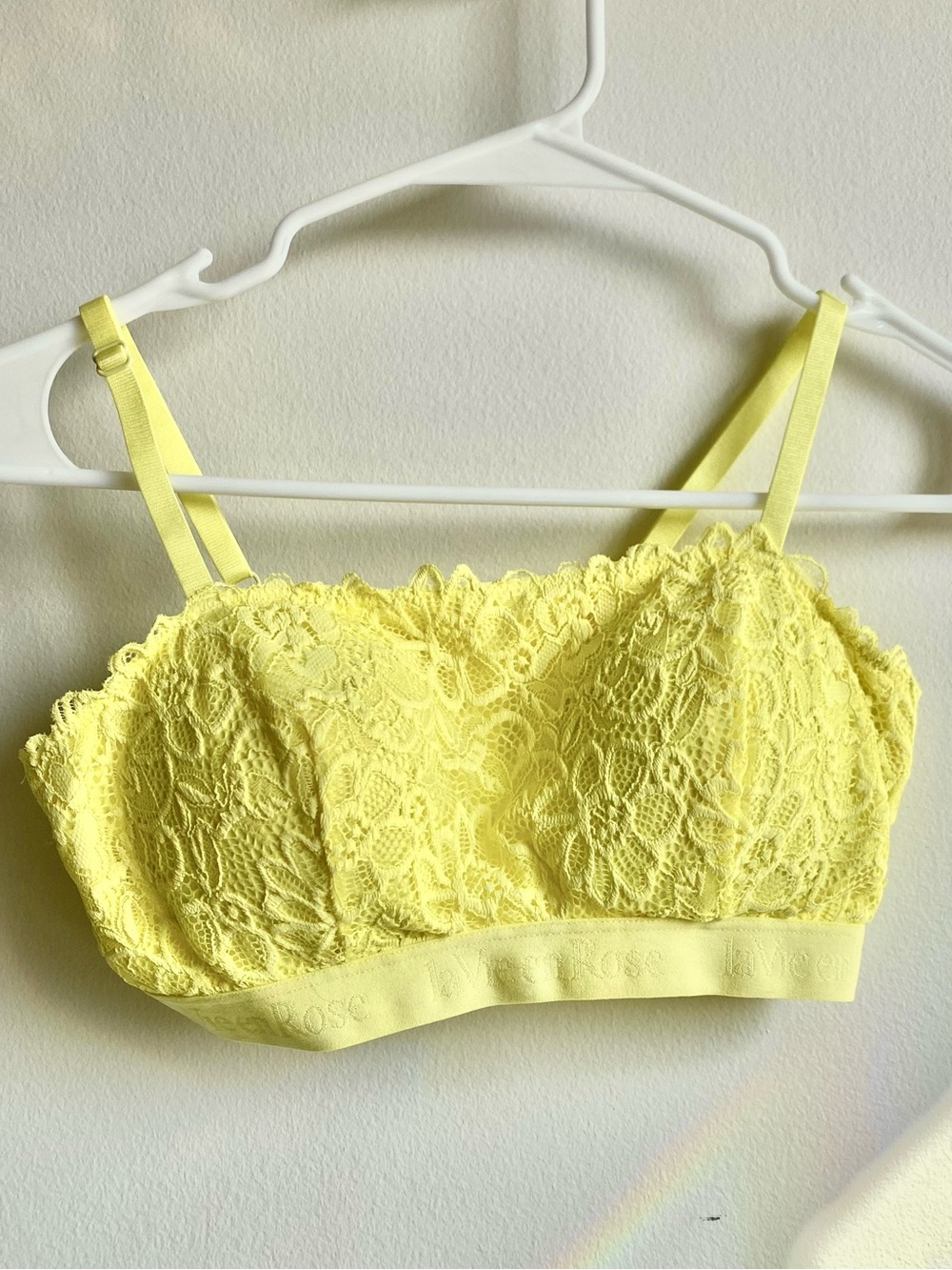 Lace Padded Bralette in Light Yellow